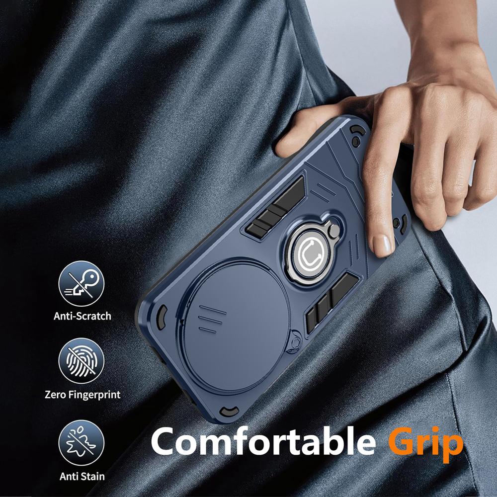 KEYSION Shockproof Armor Case for HONOR X9d 5G Camera Lens Protection Ring Stand Phone Back Cover for Huawei Magic 8 Lite 5G
