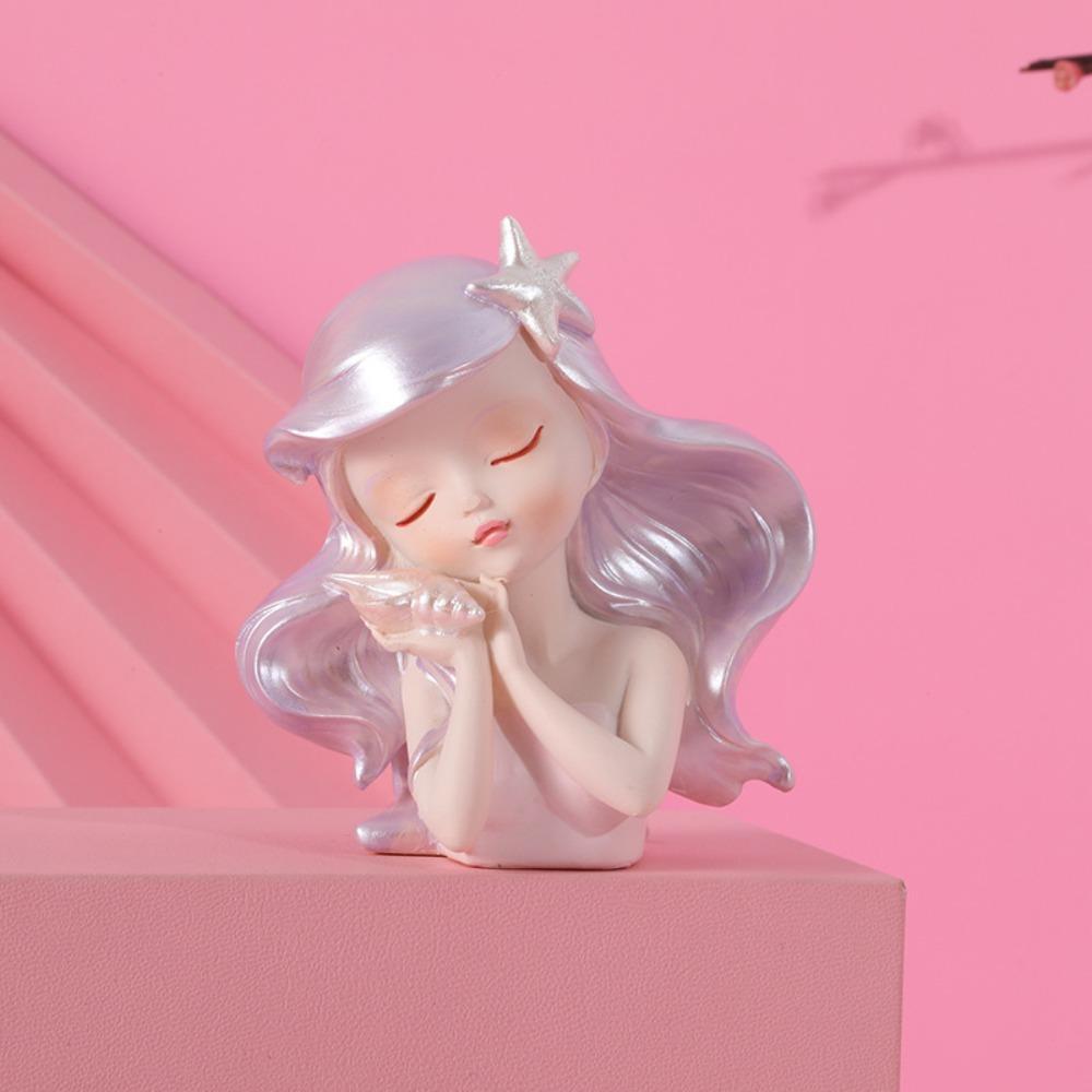 Resin Marine Girls Car Ornaments Princess Car Dashboard Decorations  for Children Gift