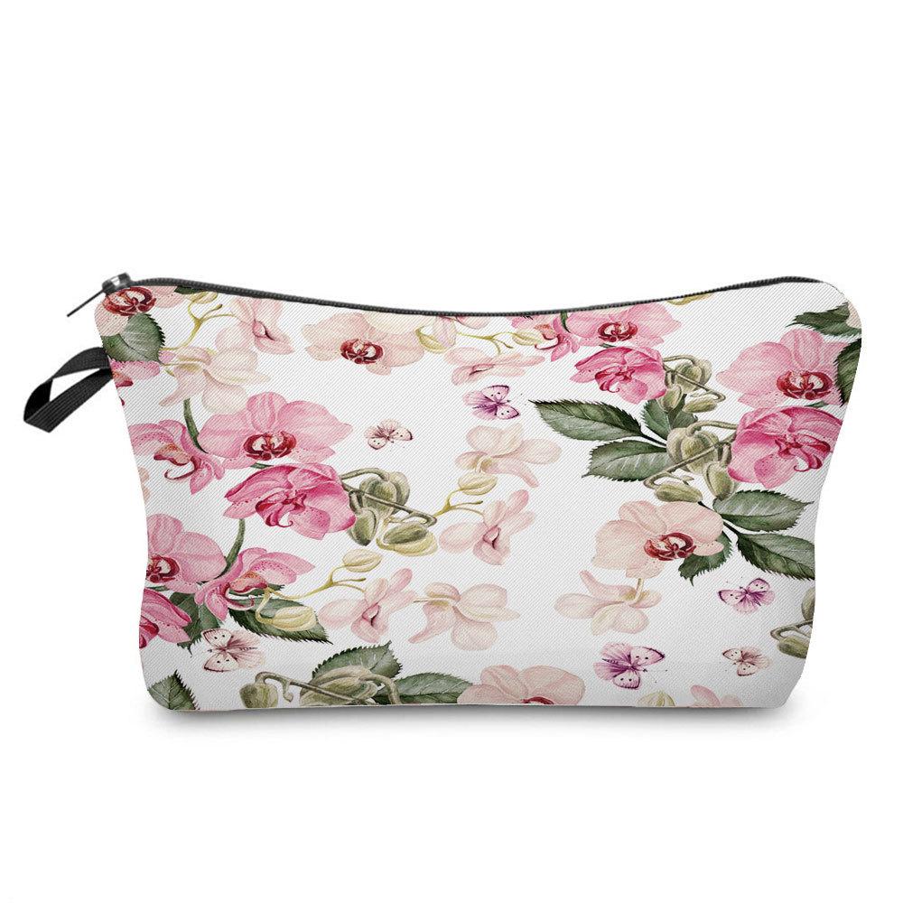 Women Flower Print Cosmetic Bag Toiletries Organize Travel Storage Case 6381