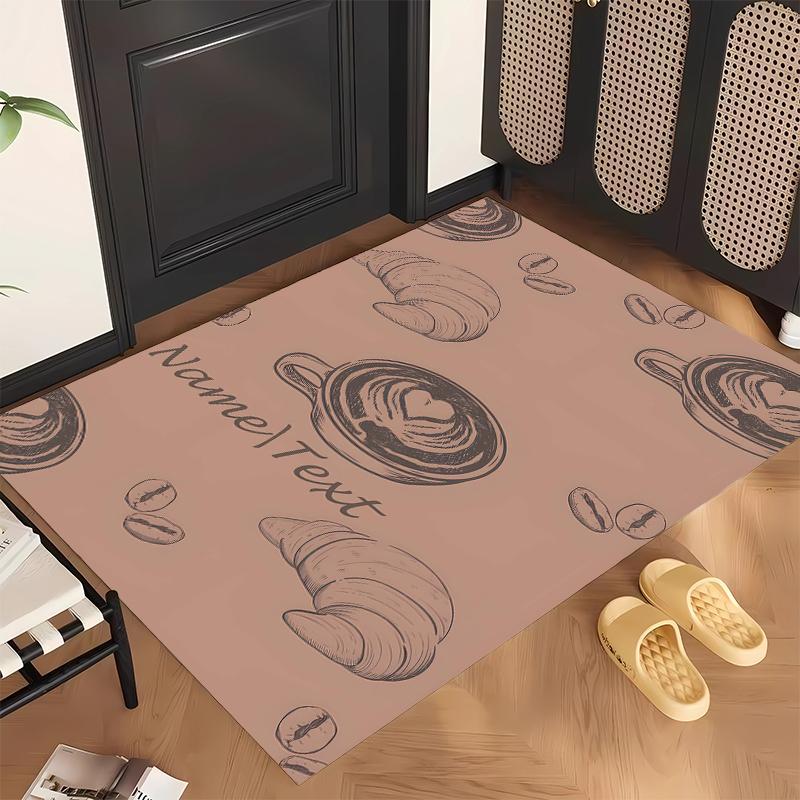 Cozy Coffee (5) Personalized Name Office Carpet Stylish Decor for Living Room Bedroom Kitchen