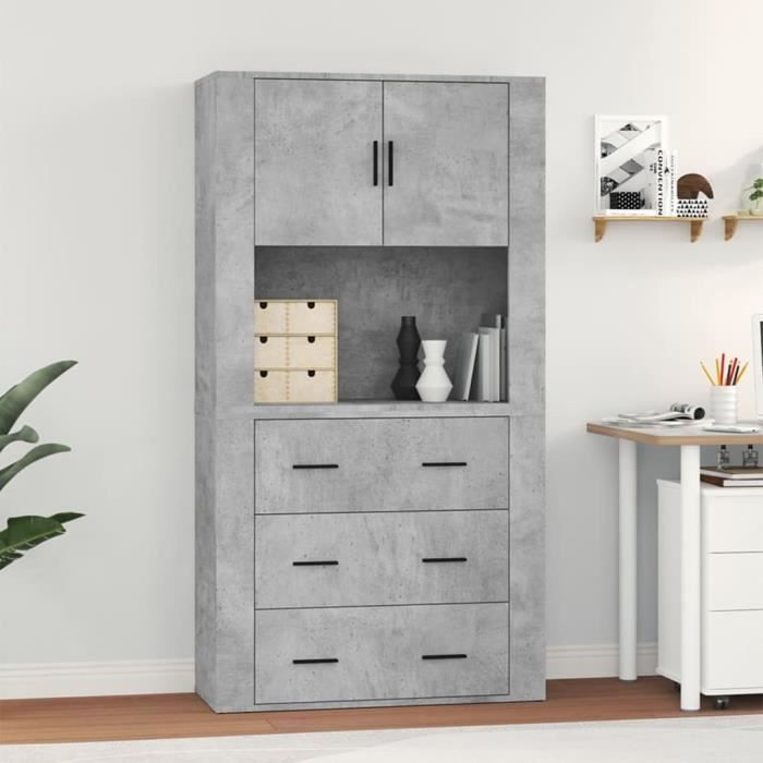 VidaXL Highboard Concrete Grey Engineered Wood 3185387