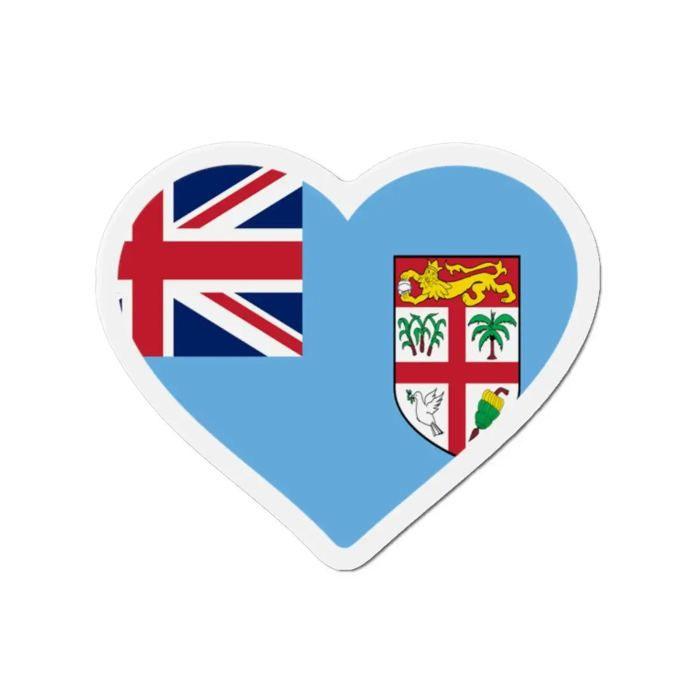 Aimant Coeur Drapeau Fidji - Multicolore - 9 Cm - 50 Pièces - Résine Synthétique - Mixte