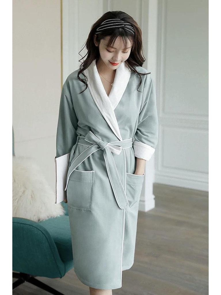 Luksusowy Szybkoschnący Szlafrok Unisex: Długie, Wodochłonne i Odprowadzające Pot na Wiosnę/Jesień