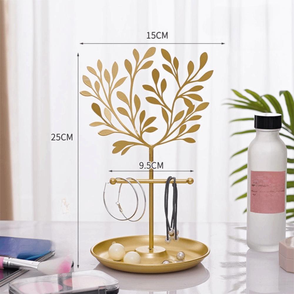 with Tray Necklace Earring Organizer Holder Tree Bracelet Rings Storage Rack Desktop