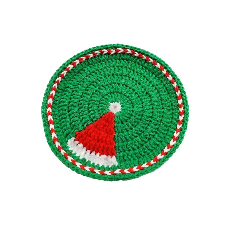 Christmas Heat-Resistant Table Protection Coasters Artistic Crochet Placemat Christmas Decorations Cute 7 Styles