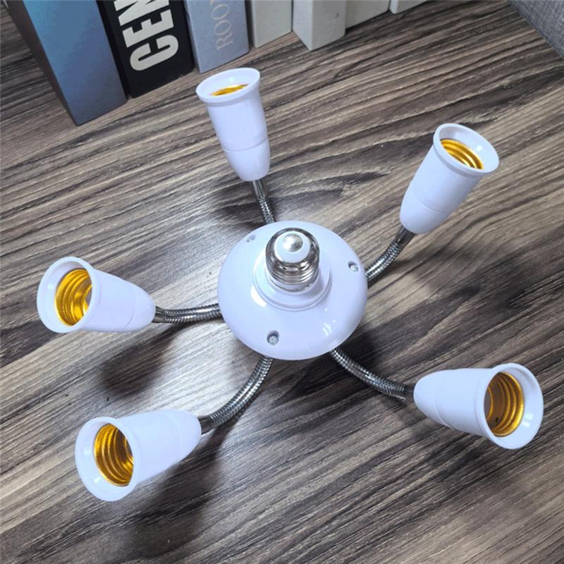 A03F-Photography Adapter Converter E27 Light Socket Splitter E27 Light Bulb Adapter Adjustable Multi Bases Household Lamps