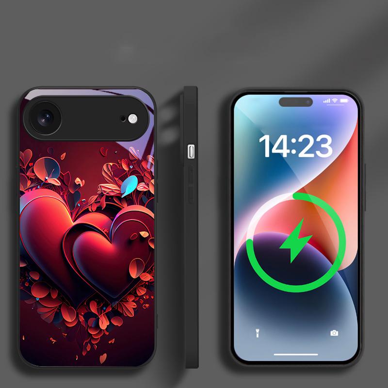 Brilliant Flame Rose Suitable For iPhone 17 Pro Max 16E 15 Pro 14 13 Plus 12 mini 11 16 Air 17Pro magnetism Glass Phone Case