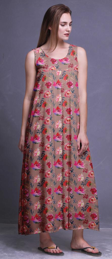 Bimba Rayon Rayon Nightgowns For WomenA   Maxi Printed Sleepwear Night