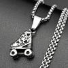 Roller Skates Neck Chain For Women Men Stainless Steel Silver Color Fashion Male Hiphop Hottie Party Pendant Necklace Jewelry