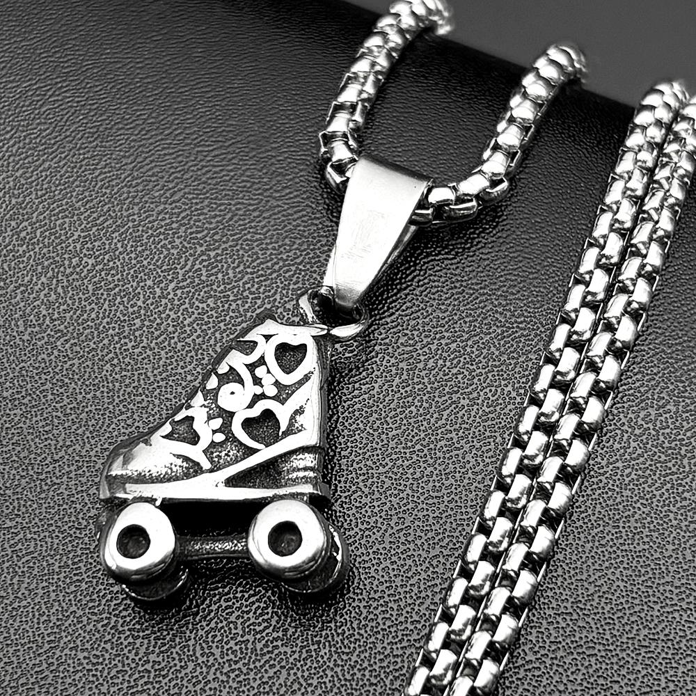 Roller Skates Neck Chain For Women Men Stainless Steel Silver Color Fashion Male Hiphop Hottie Party Pendant Necklace Jewelry