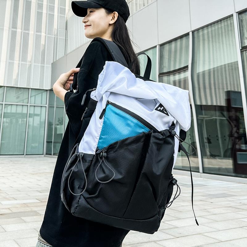 Color Block Backpack Travel Sports Mountaineering Luggage Bag Computer Bag Large Capacity Student Schoolbag