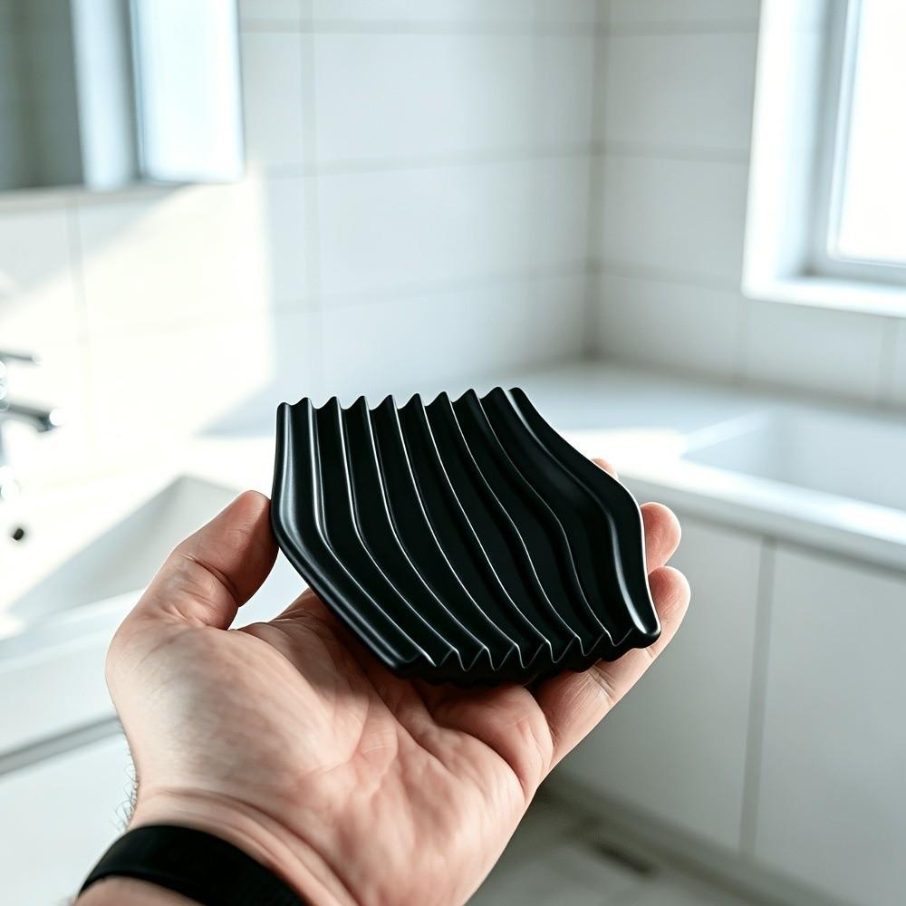 Drain Design Soap Dish 3D Printed Jewelry Storage Tray Minimalist Wavy Soap Dish Kitchen