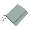 Ladies' Simple PU Leather Mini Zip Around Wallet Solid Color Slim Card Holder Coin Purse with RFID Blocking
