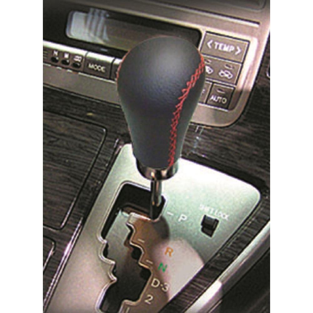 Kashimura AT Shift Genuine Leather with Red for Easy Knob, Stitching, Gate-Type AT/MT/Column-Mounted Vehicles, Screw-In Type, Installation, NKS-97