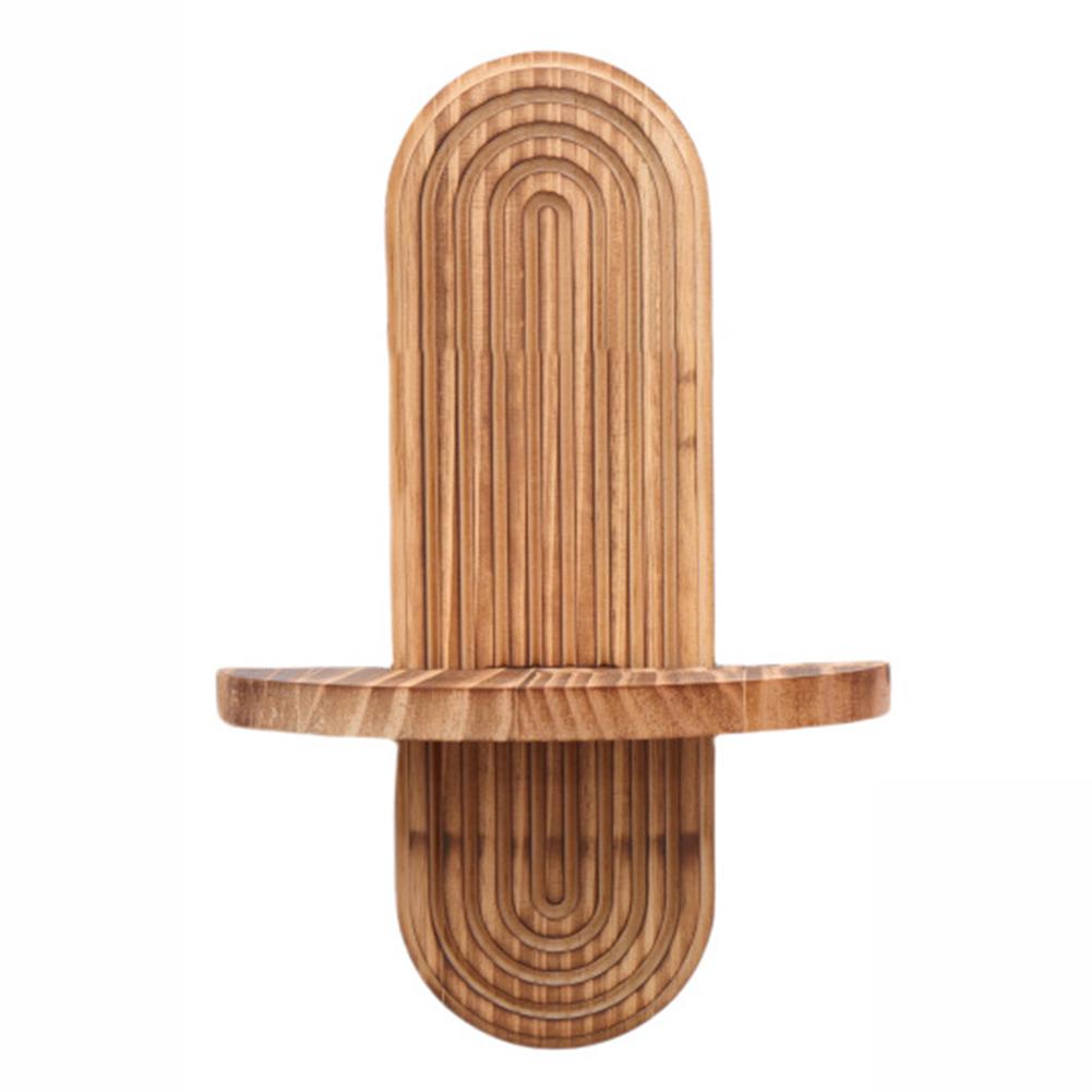 Bedroom Decor Floating Wooden Shelf Versatile Display Carbon Wood Color Functional Display Organizing Solution