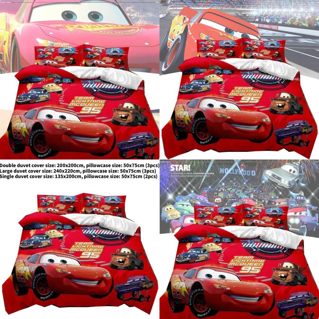 Cars Lightning Mcqueen Beddengoed Set Met Actieve Kleurstoffen Bedrukking Moderne Stijl Voor Kinderkamer Decoratie