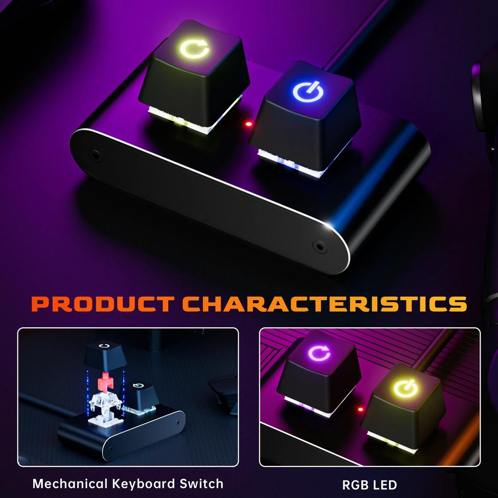 2M Mechanical Desktop Power Switch External Start Computer Switch On/Off and Reset Button Extension Cable PC Power Button Switch