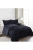 Ece Stripe king sengeteppesett, teppe 220x240 cm med putevar, full størrelse, full seng, dobbel størrelse, plysj stoff antrakitt