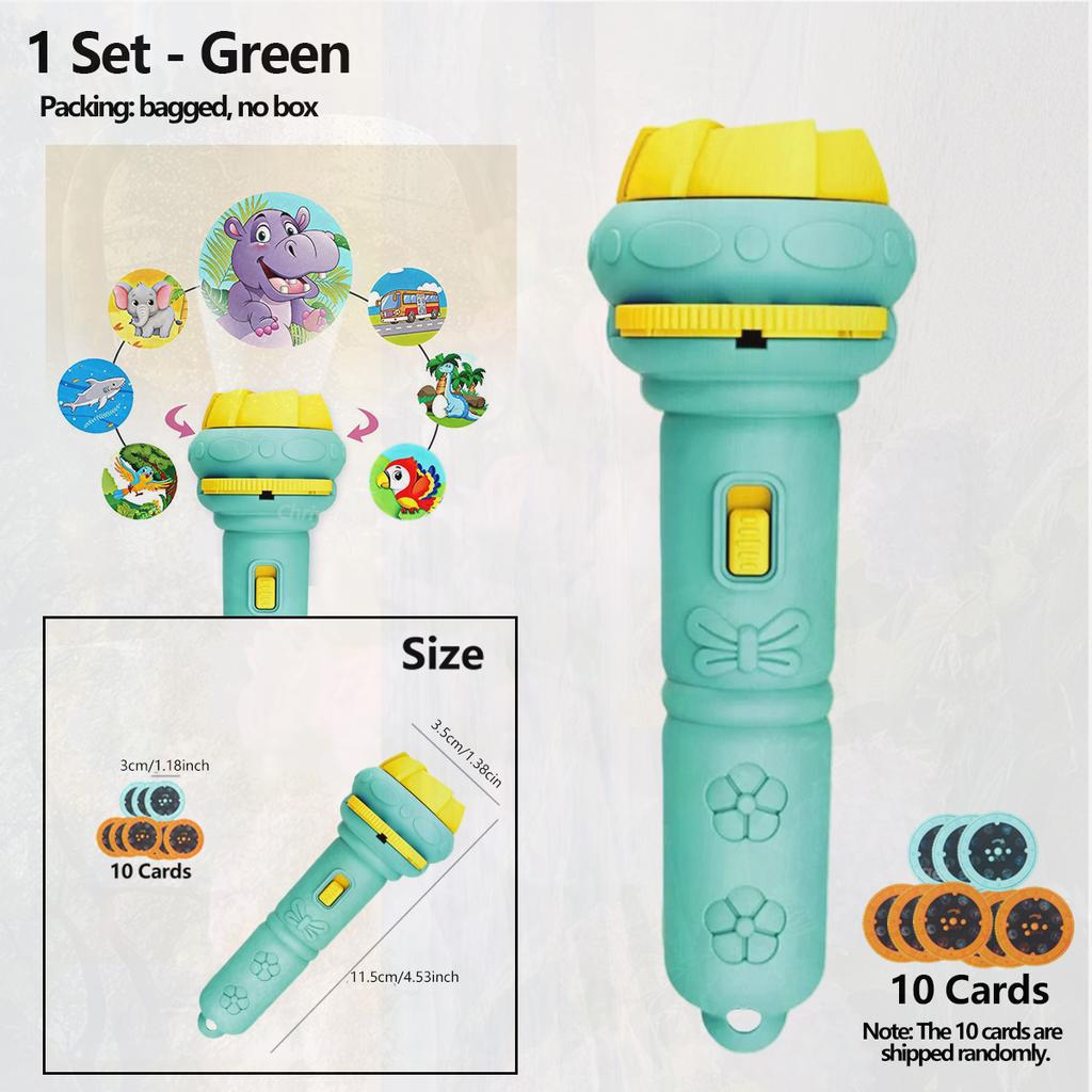 Projector Flashlight For Kids 10 Cards 80 Patterns Bedtime Toys Cartoon Light Educational Toy Gift For Toddler Boys Girls Gifts