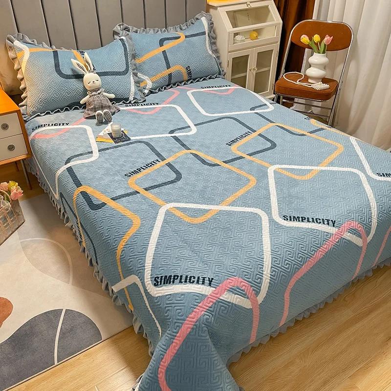 Thickened Milk Fiber Quilted Bed Cover Three Or Four Piece Suit Winter Tatami Bed Cover