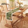 Fringed Edge Table Runner Runner Vintage Floral Printed with Decorative Edges Protects