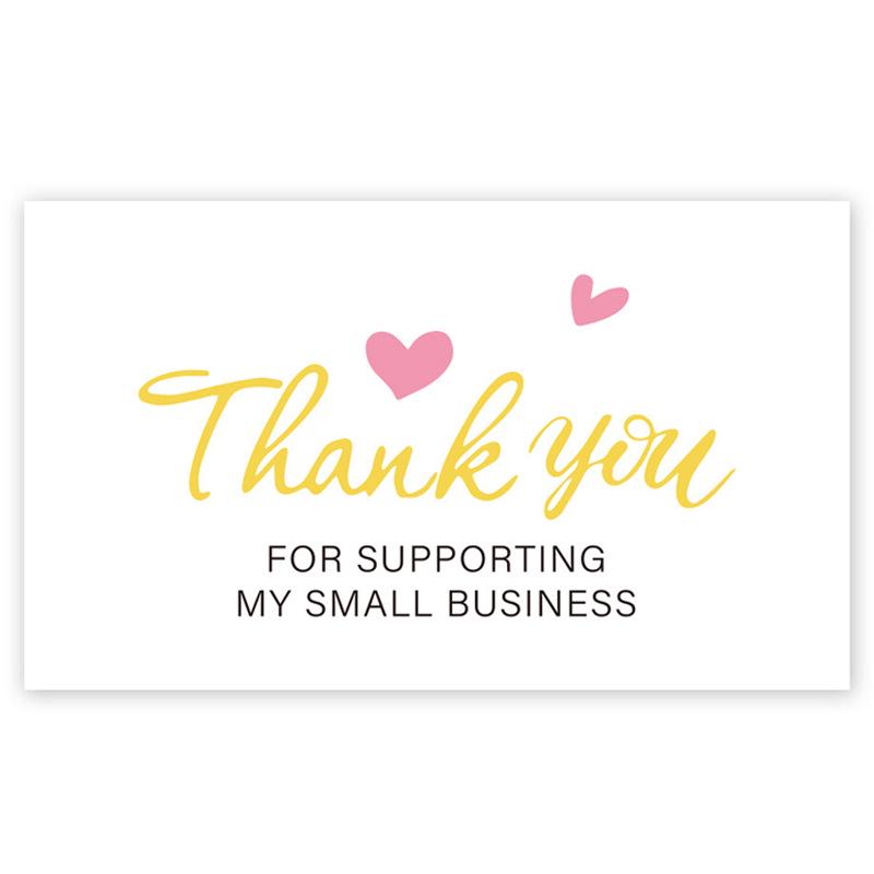 Pink 'Thank You' Cards - 50 Sheets/Pack for Gift Boxes, Decorations, and Postcards
