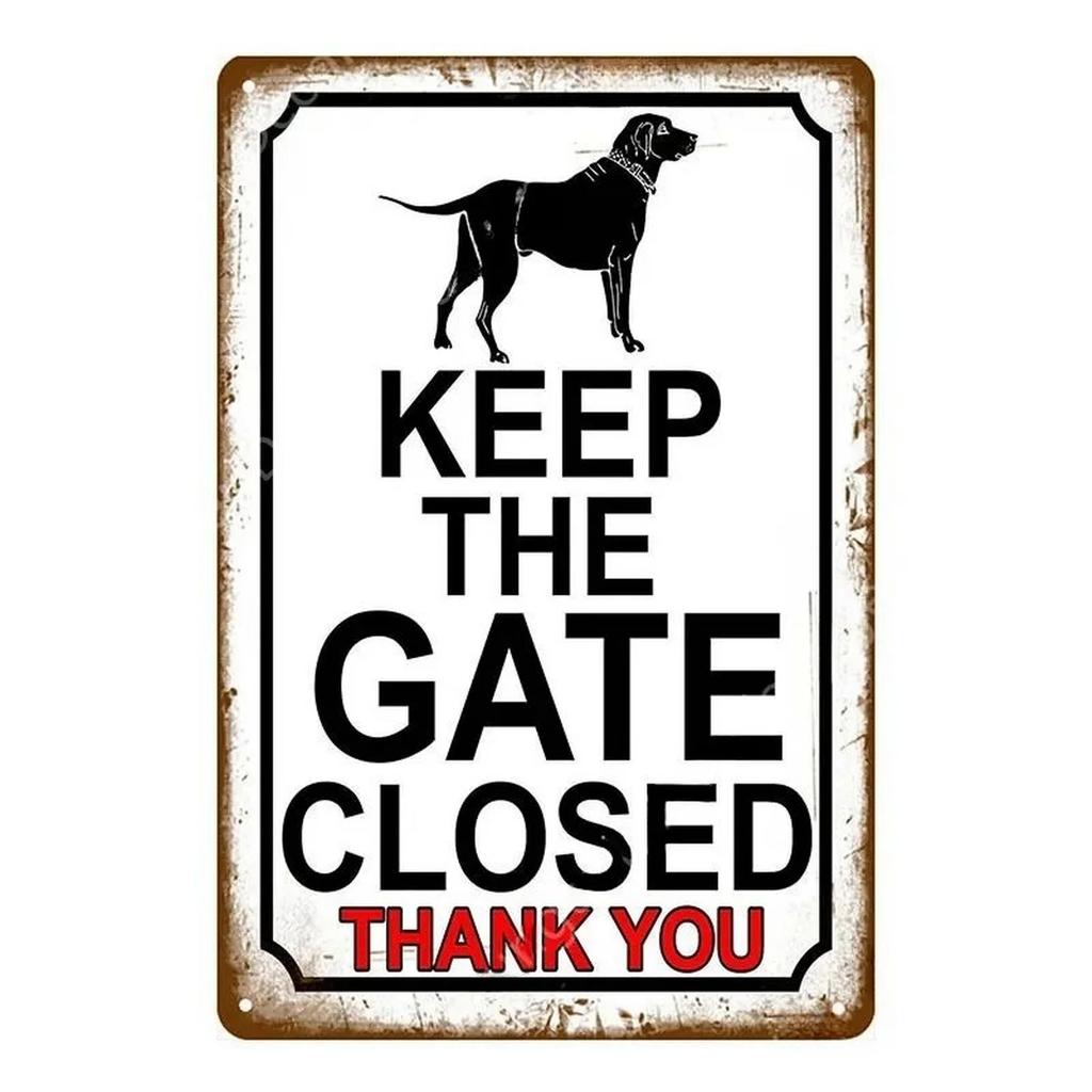 Decoração Aviso Placas de lata de metal vintage Cuidado com beijos de cachorro Cartaz engraçado Decoração para Café Garagem Bar Pub Clube Homem Caverna Decoração de parede