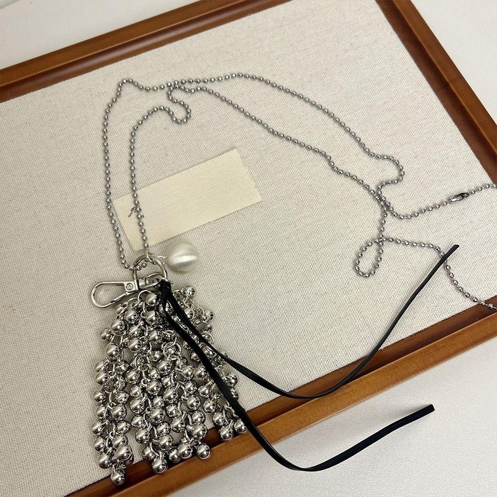 Chic Beaded Grape Necklace Simple Beads Pedant Necklace Fashion Sweater Chain  Clothes Decor