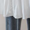 Plus Size Elastic Waist Office Lady Trend Shirt and Blouse Short Sleeve Solid Top  Women Clothing V-neck French Chic