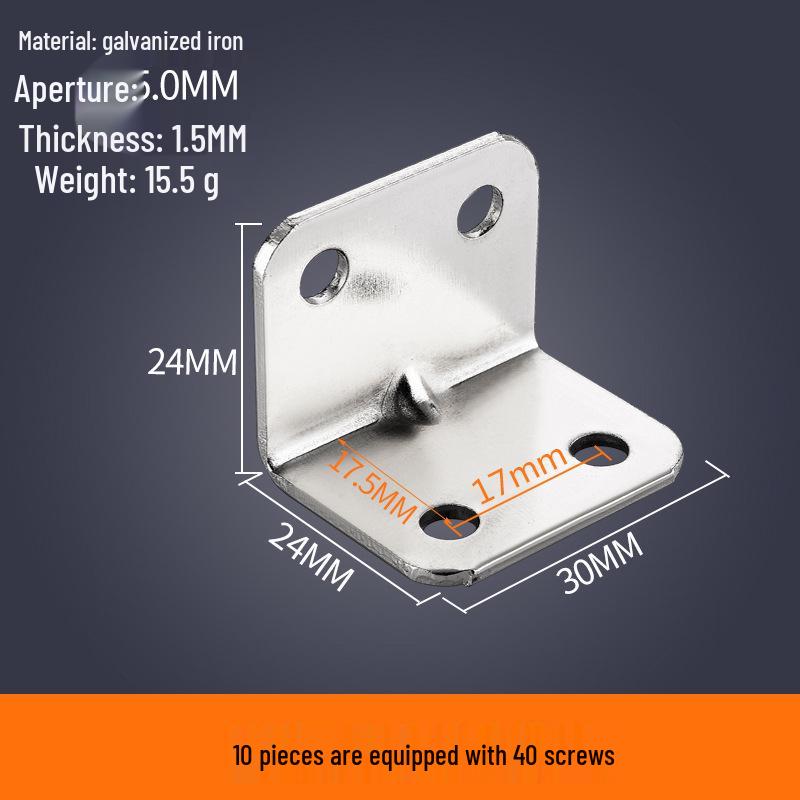 Kostenloser Versand 90° L-förmige Winkel für Holzregale, Tische, Stühle, Schränke, Kleiderschränke und Eisenstützen