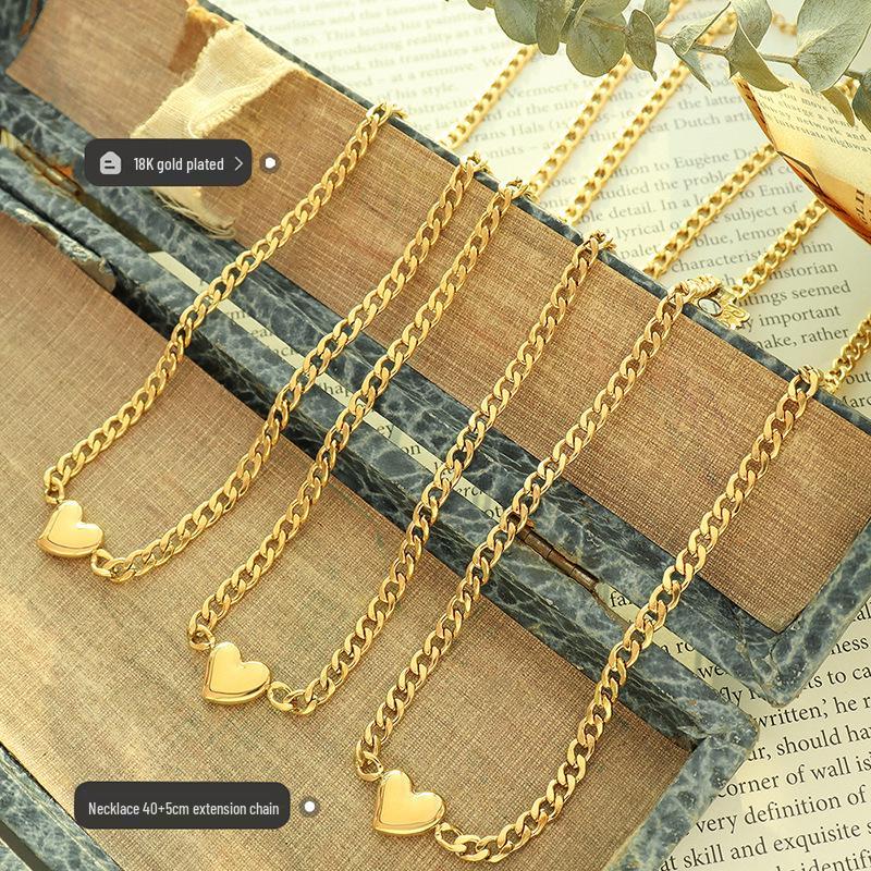 18K Gold-Plated Titanium Steel Clavicle Necklace - Trendy European & American Style Jewelry for Women