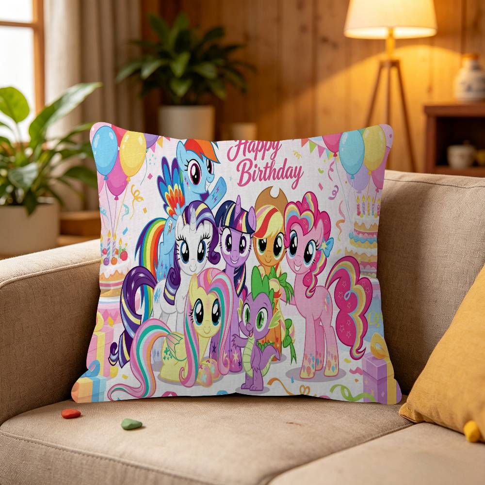 Cartoon My L-Little P-Pony Pink Pillow Cover Sofa Cushion Cover Home Room Decoration Children Gift