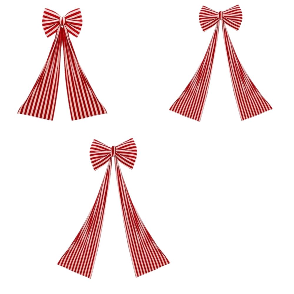 Elegant Christmas Tree Topper Bow Stripe Christmas Wreaths Bow Store Window