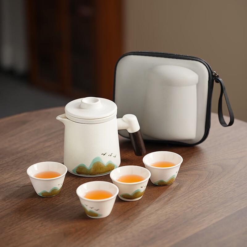 Chinese Coarse Pottery Travel Tea Set