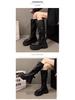 Small Over-the-Knee Height-Increasing Retro Boots with Buckle, Versatile for Autumn, In Stock