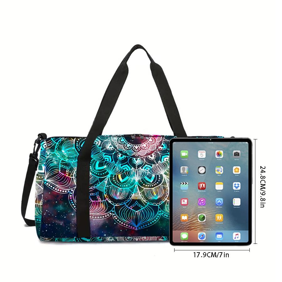 Colorful Fish Scale Large Capacity Travel Duffels Bag for Boy/Girl Children Best Gift 2D Flat Cartoon Leisure Fitness Bag
