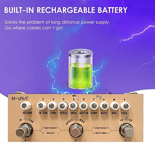 Btuty Portable Multi-function Electric Guitar Combined Effect Pedal with Wireless Music Playback, Phone Recording, and Audio Interface Functions