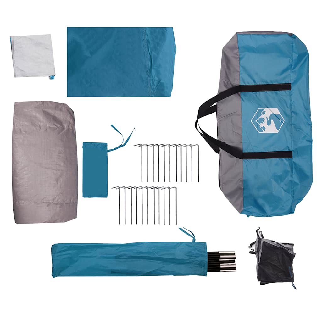 Dome Family Tent for 6 Persons Blue Waterproof