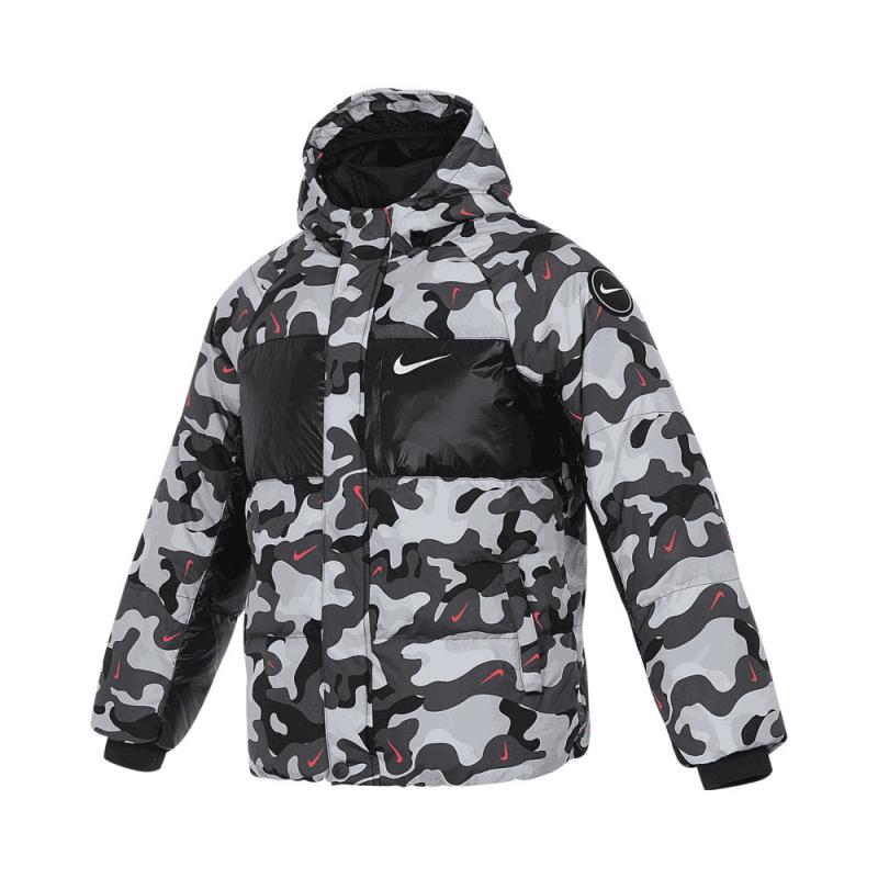 Nike Hooded Down Jacket Camouflage Kids Jackets HQ7182-084