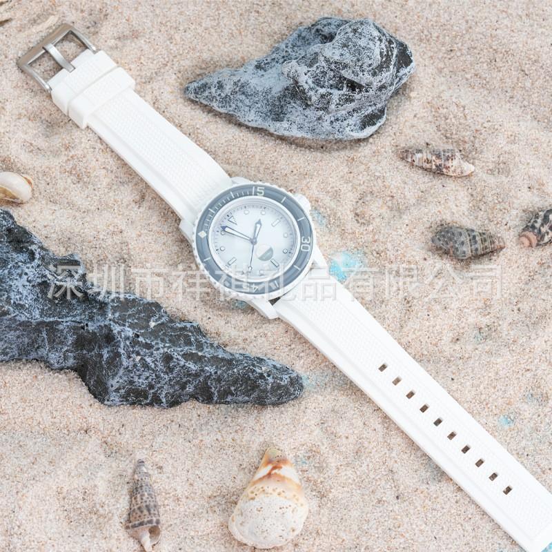 Swatch X Blancpain Fifty Fathoms Silikonový řemínek k hodinkám 20mm 22mm Univerzální Prachotěsný