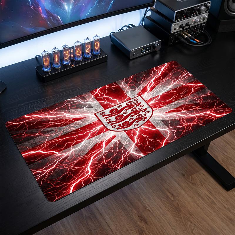 England Football Crest Mouse Pad, Extended Non Slip Rubber Desk Mat for Gaming Office Laptop Fan Gift