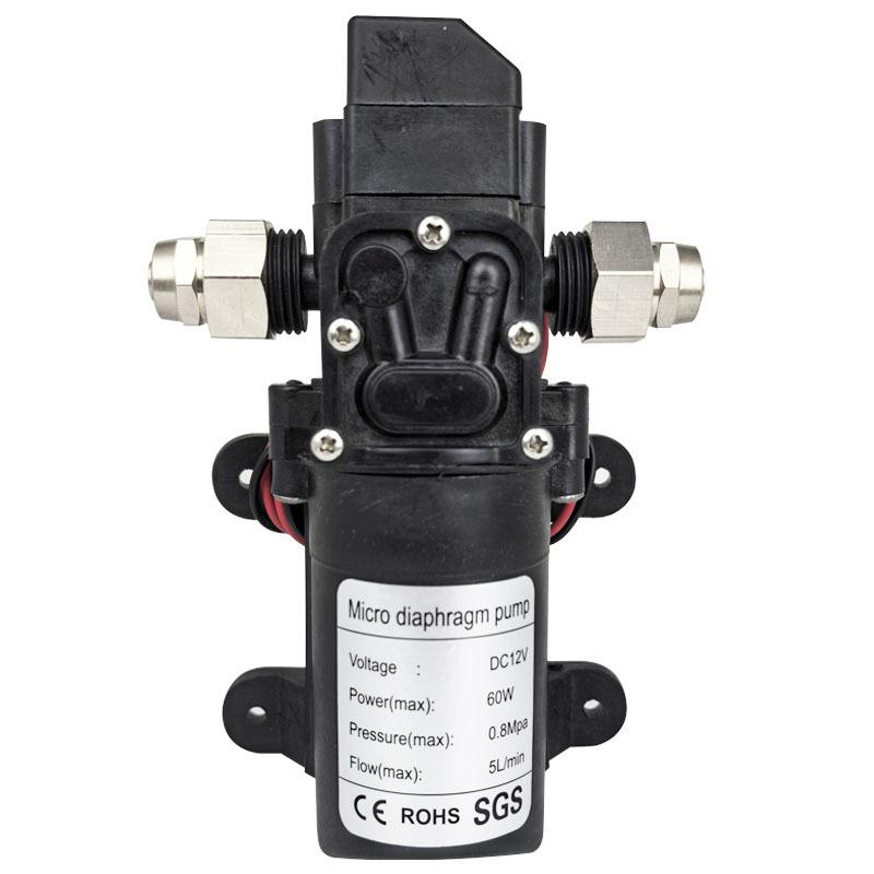 High Pressure Diaphragm Pump Mini Electric Self-priming Pump Water Washing Machine Pesticide Spraying,DC12V 120PSI 60W 5L/Min