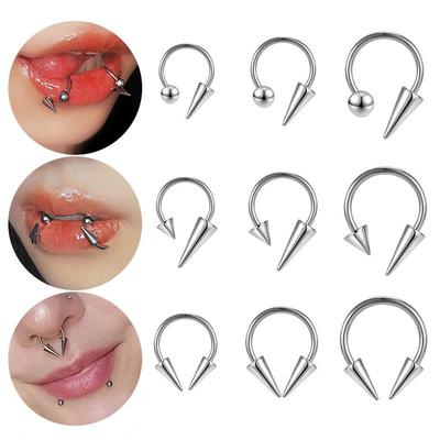 Punta in Acciaio Inossidabile Septum Labbra & Naso Anello a Ferro di Cavallo Gioielli Cartilagine Orecchio