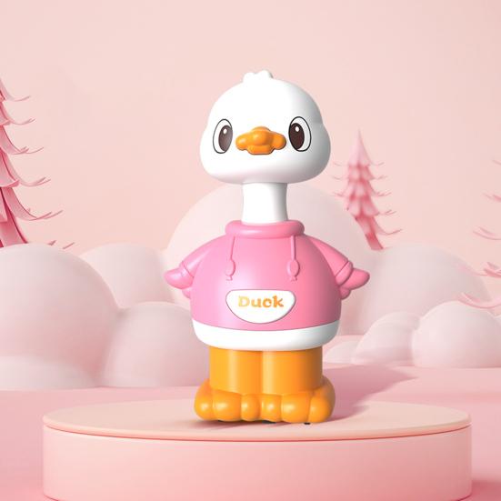 Kids Walking Duck Toy Press Go Inertial Drive Pull Back 360 Degrees Rotatable Head Duck