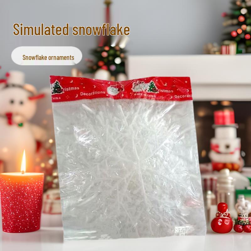 Festive Chenille Wire-Wrapped Snowflake Ornaments for Christmas Tree Decoration