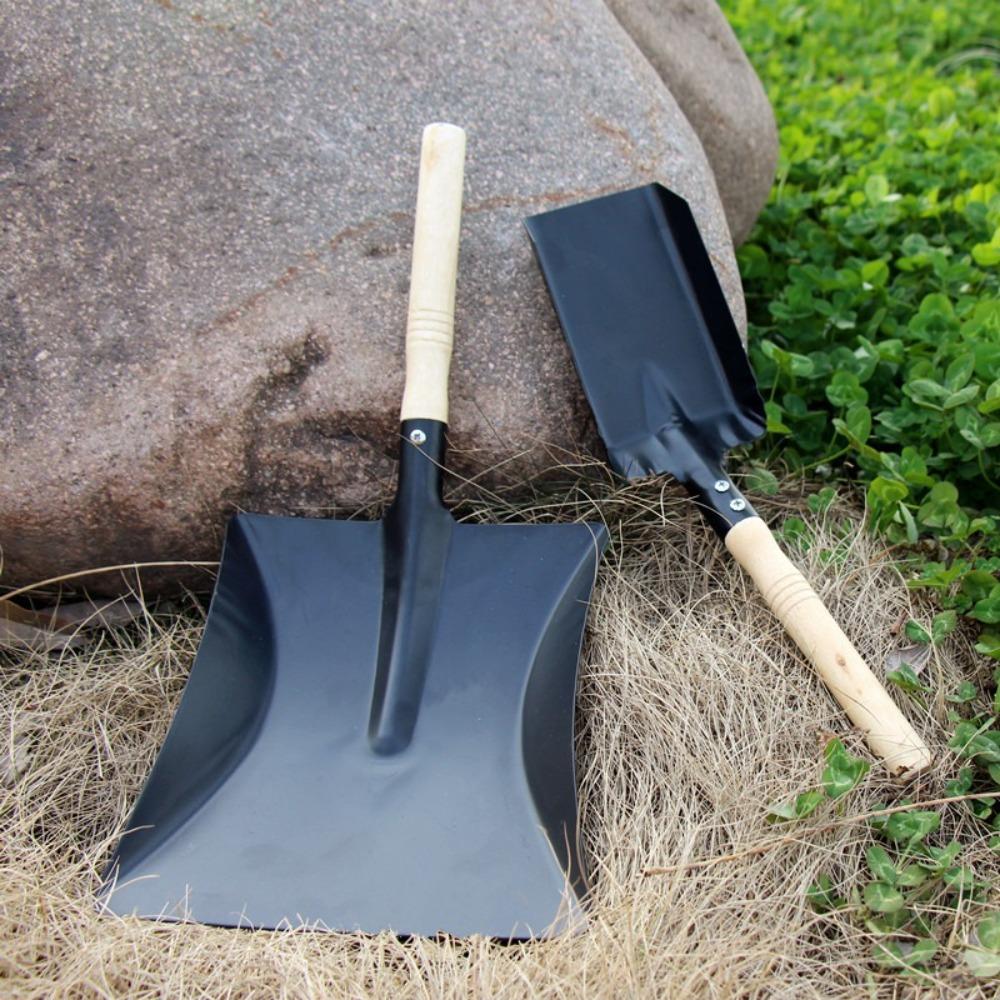 Iron Dustpan Ash Shovel Wooden Handle Gardening Tools Wood Burner Accessories  Fireplace Cleaning