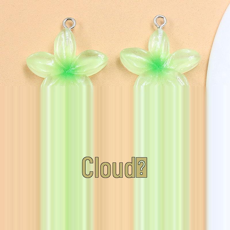 6-Color DIY Resin Lotus Flower Pendants - Transparent Five-Petal Charms for Bags