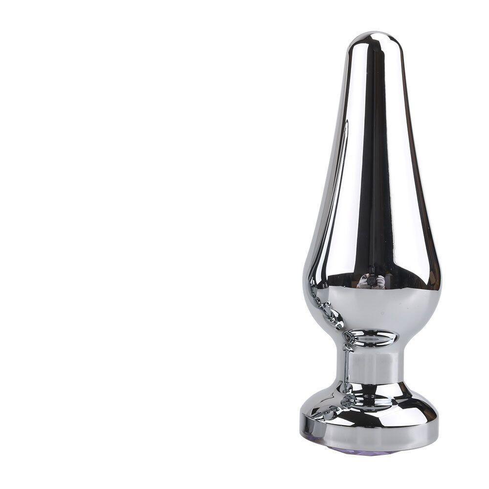 Smooth Stainless Steel Anal Plug Jeweled Butt Plug for Beginner G-spot Massager Sex Toys Dildo for Female Male Anal Beads S/M/L