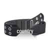 Unisex Punk Double Eyelet Rivet Belt with Pin Buckle for Men & Women