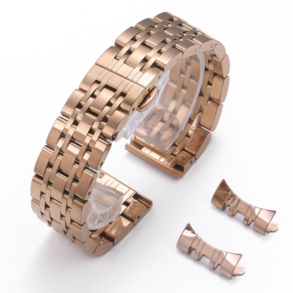 12/14/16/18/19/20/21/22mm Solid Stainless Steel Watch Band for Tissot for Citizen for Armani Butterfly Buckle Metal Wrist Strap